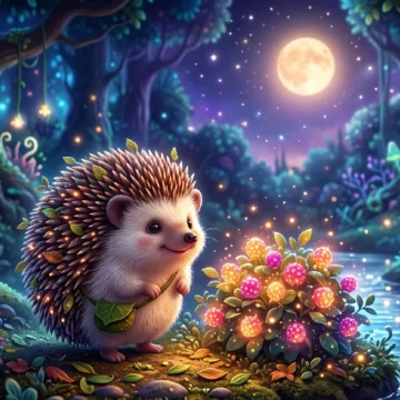 a2-level-english-listening-practice-hedgehog-story Cute hedgehog in a magical forest for A2 level English listening and vocabulary practice on Listenglish.