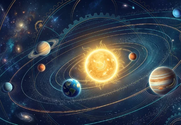 solar-system-english-vocabulary-practice An illustration of the solar system with planets for space vocabulary learning in context on Listenglish.